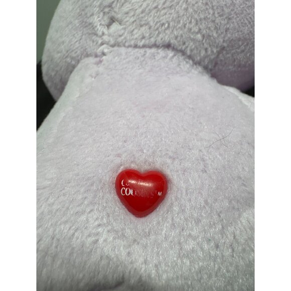 Care Bears Bright Heart Raccoon Purple Plush Toy 2004 Edition 10" Soft Cuddly St - Picture 5 of 8